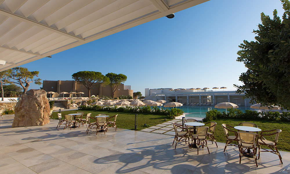 Enjoy a meal by the pool