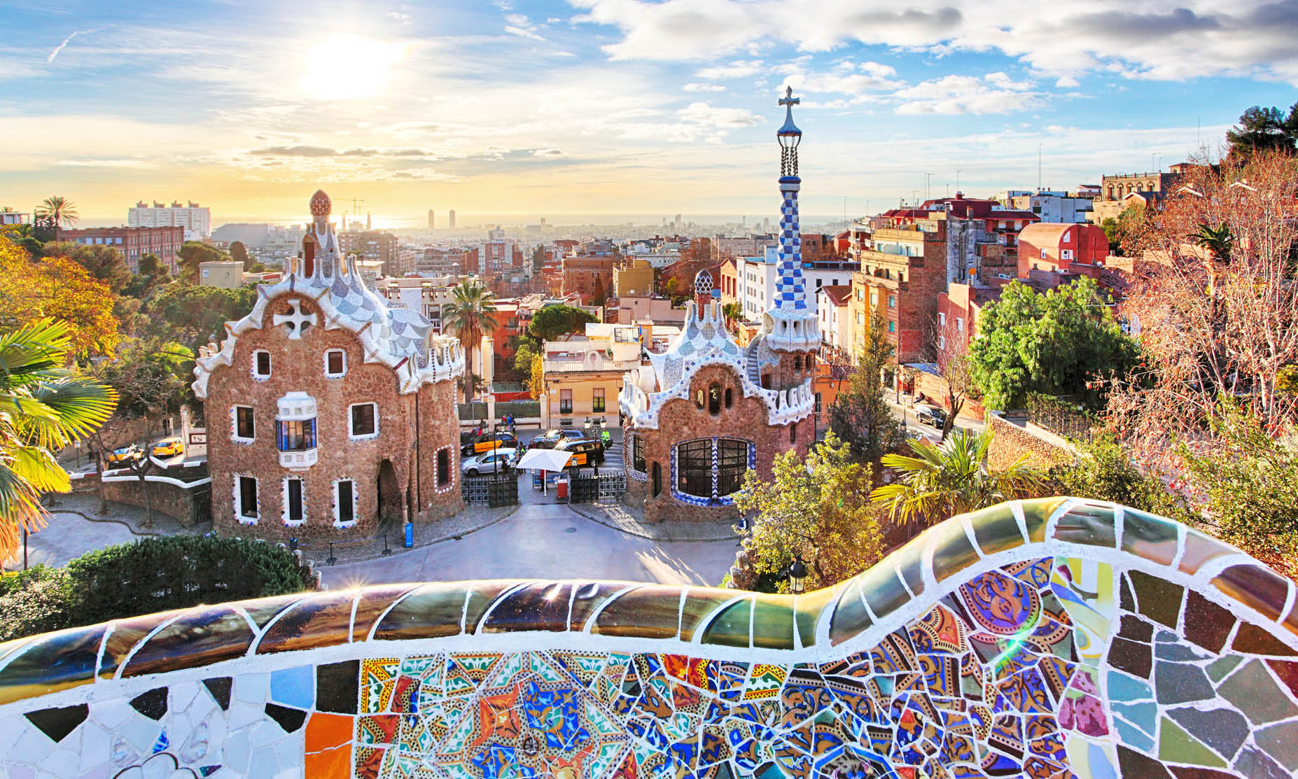 Parc Güell in Barcelona, designed by renowned Spanish architect Antoni Gaudí