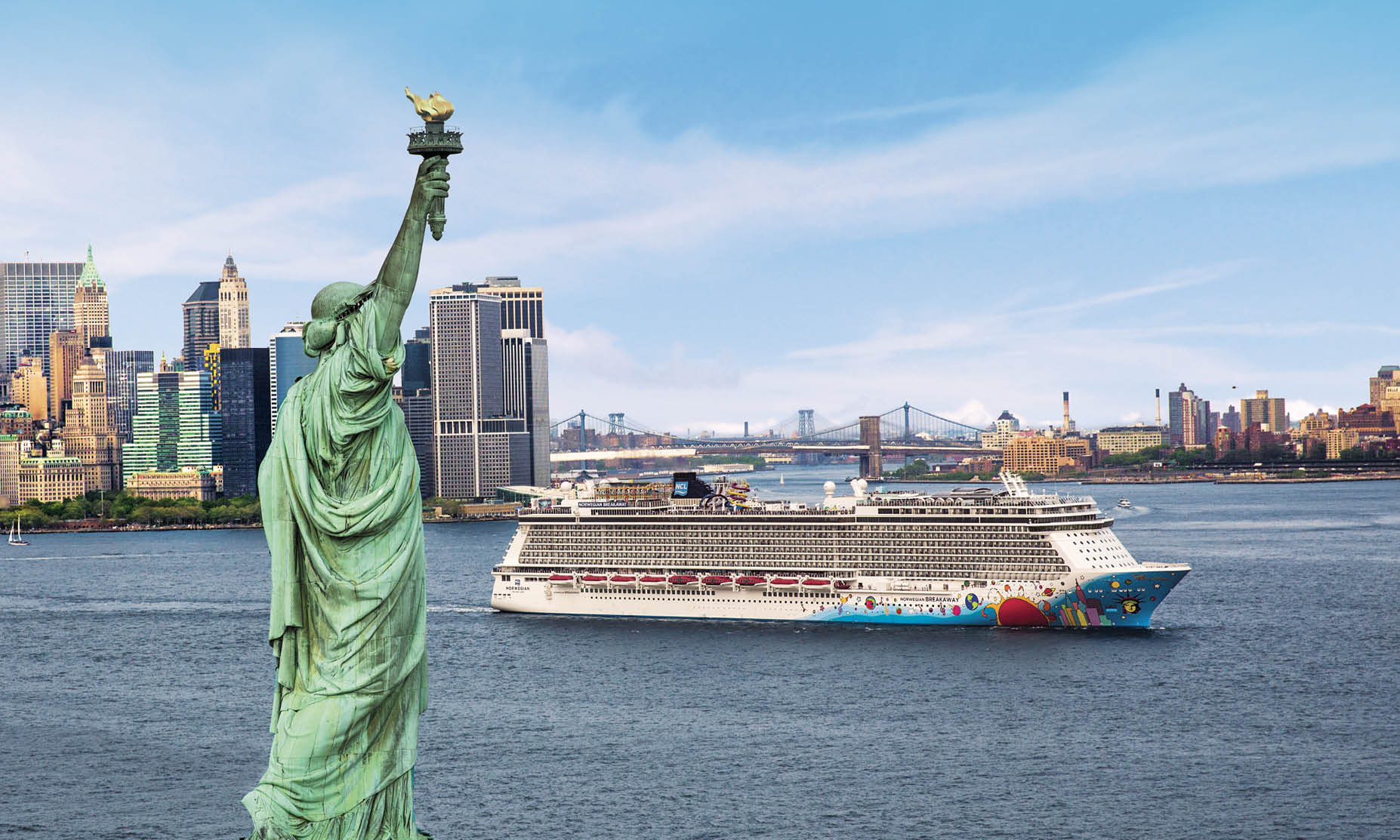 After exploring New York at leisure, embark on a cruise aboard the ‘Norwegian Breakaway’ ship.