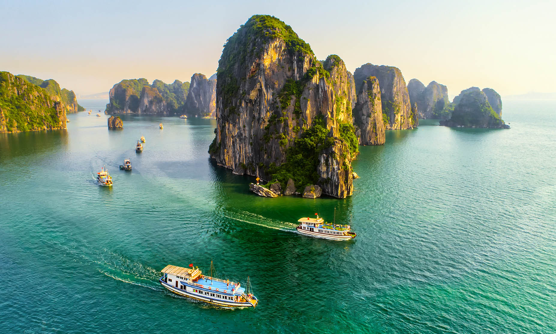 Sail beautiful Halong Bay, designated a World Heritage site in 1994.