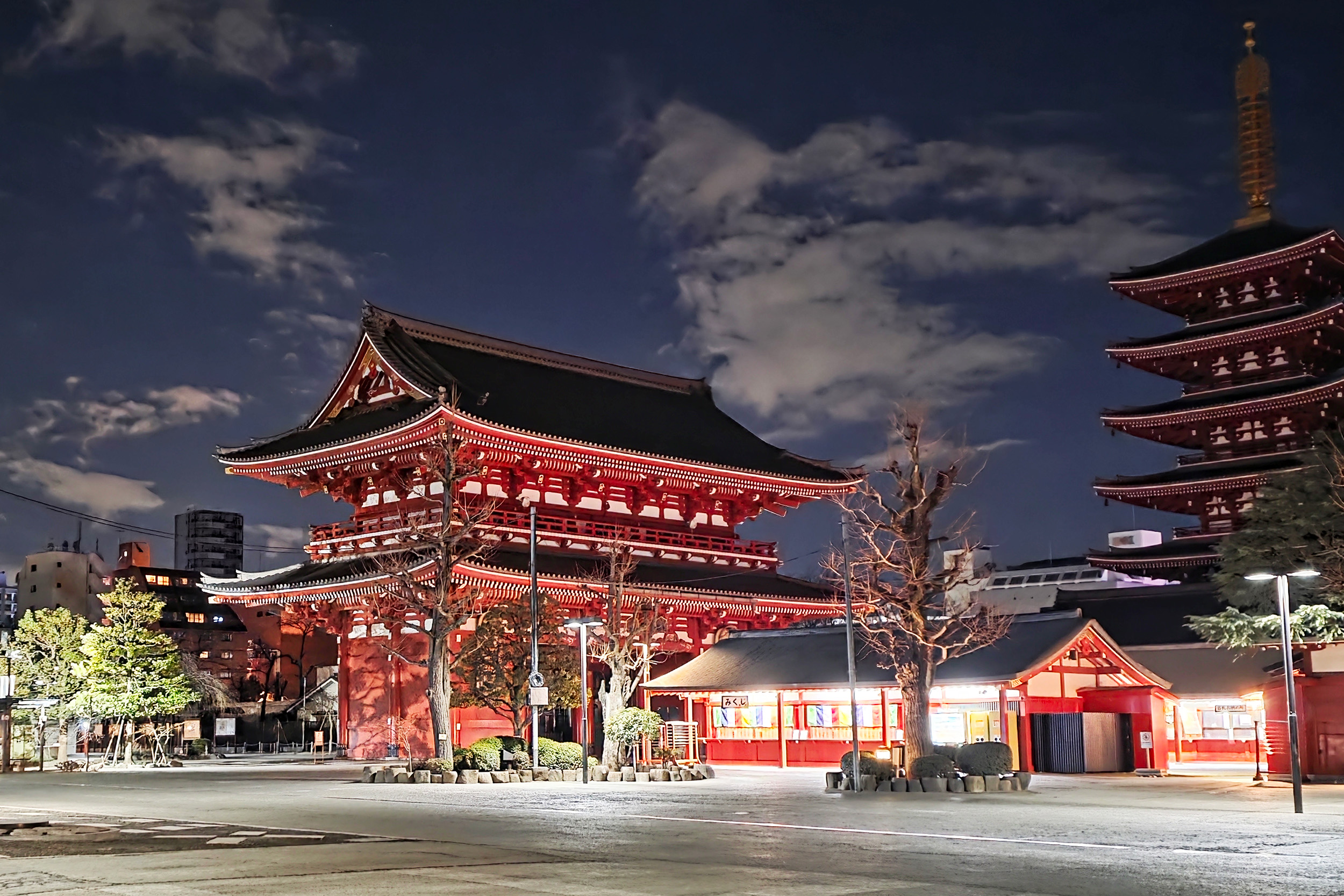 The Senso-ji, a Buddhist temple in Asakusa, Tokyo.