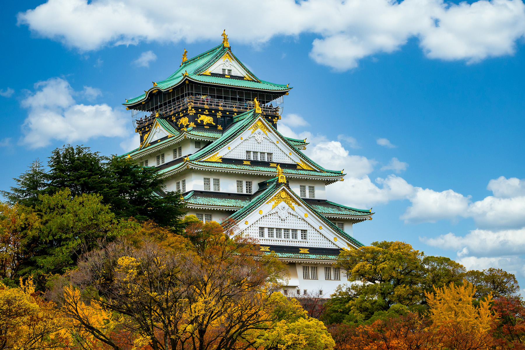 Osaka Castle was completed in 1579 and is one of Japan's most famous landmarks.