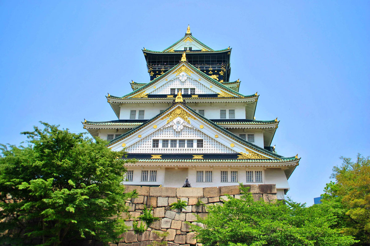 Osaka Castle in Osaka, Japan.