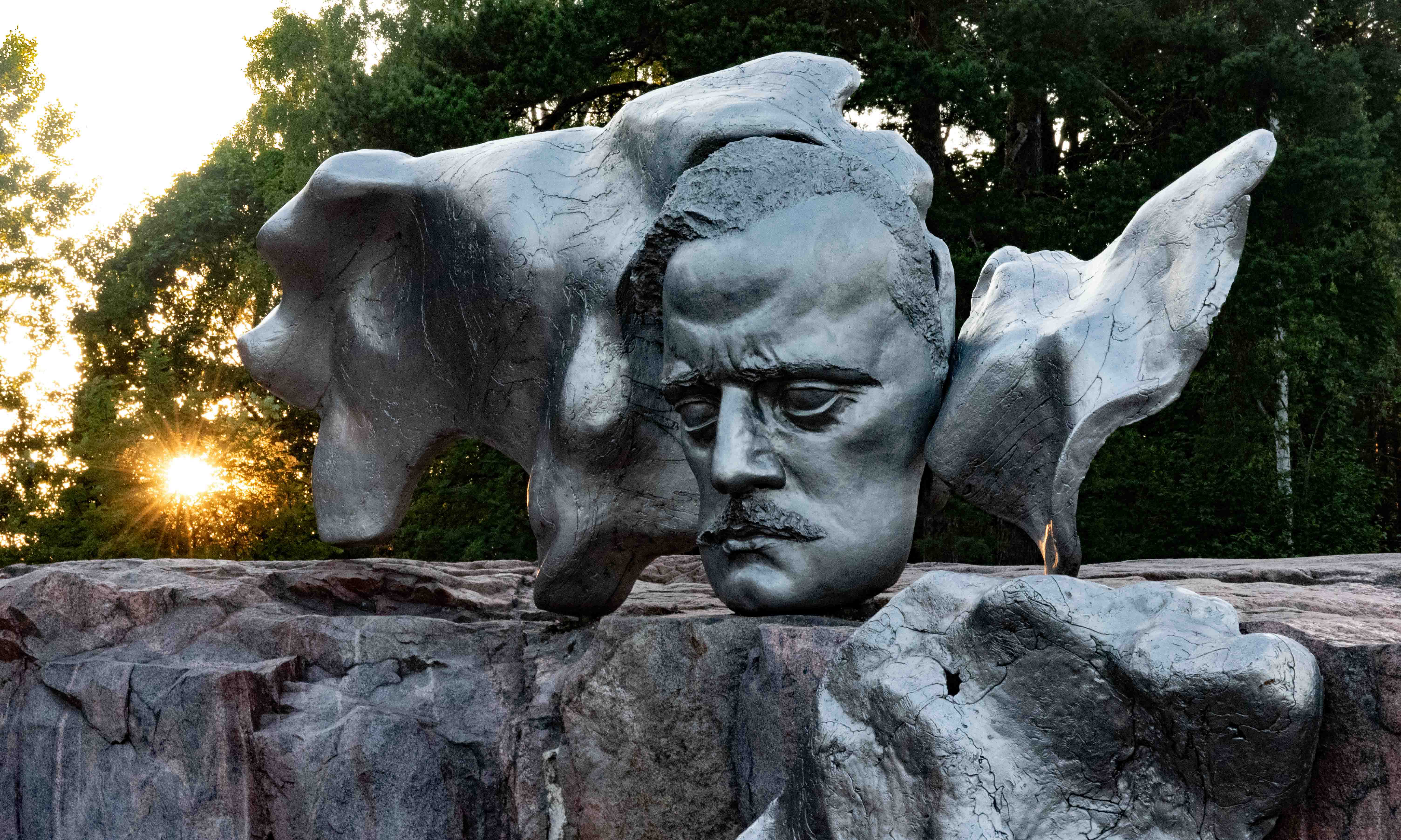 The Sibelius monument in Helsinki’s late afternoon sun.