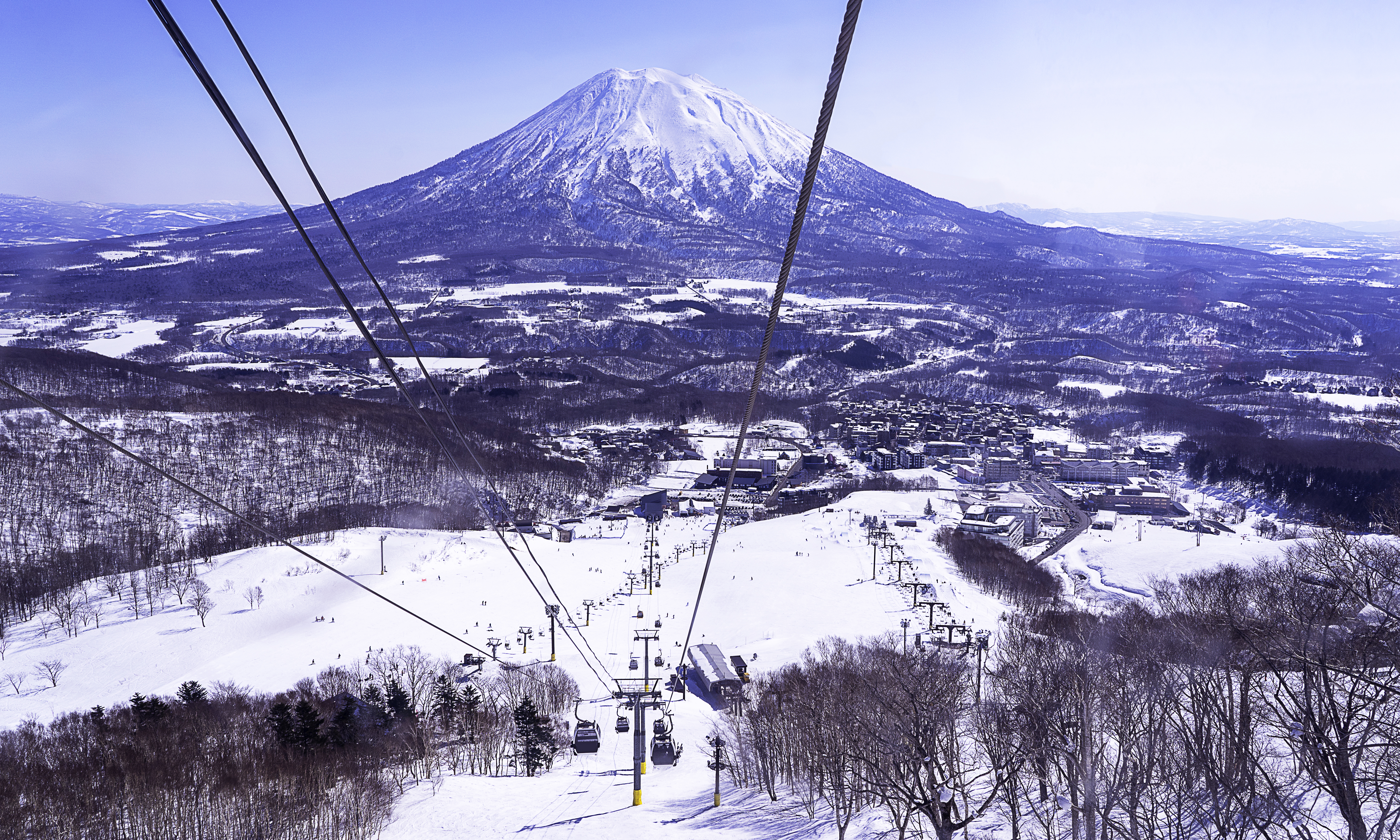 Snow over Mount Yotei in Niseko Hokkaido Japan.