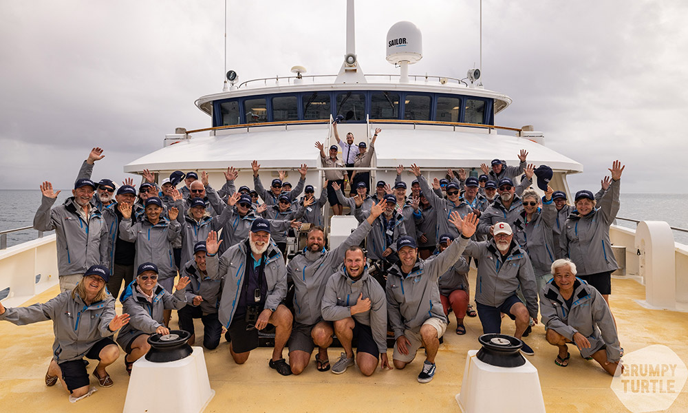 The group onboard Coral Discoverer. Credit: Grumpy Turtle